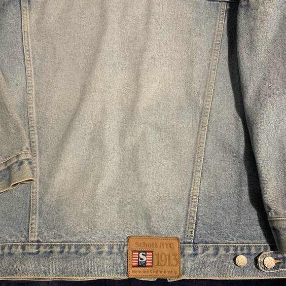 Schott NYC Blue Genuine Denim Jacket. - Picture 6 of 6